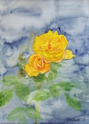 85「黄色のバラ」F4　佐藤泰江