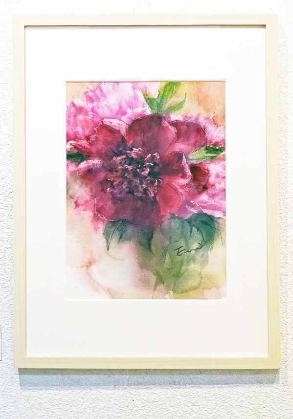 109「 聴こえる 」（芍薬）山口栄美　F4　透明水彩